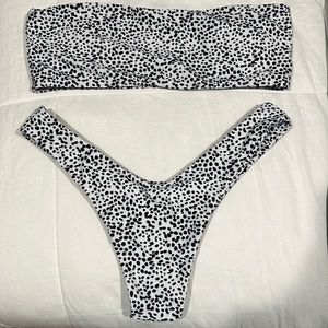 Polka dot bikini -  bando top & thong bottom